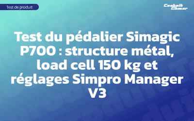 Test du pédalier Simagic P700 : structure métal, load cell 150 kg et réglages Simpro Manager V3